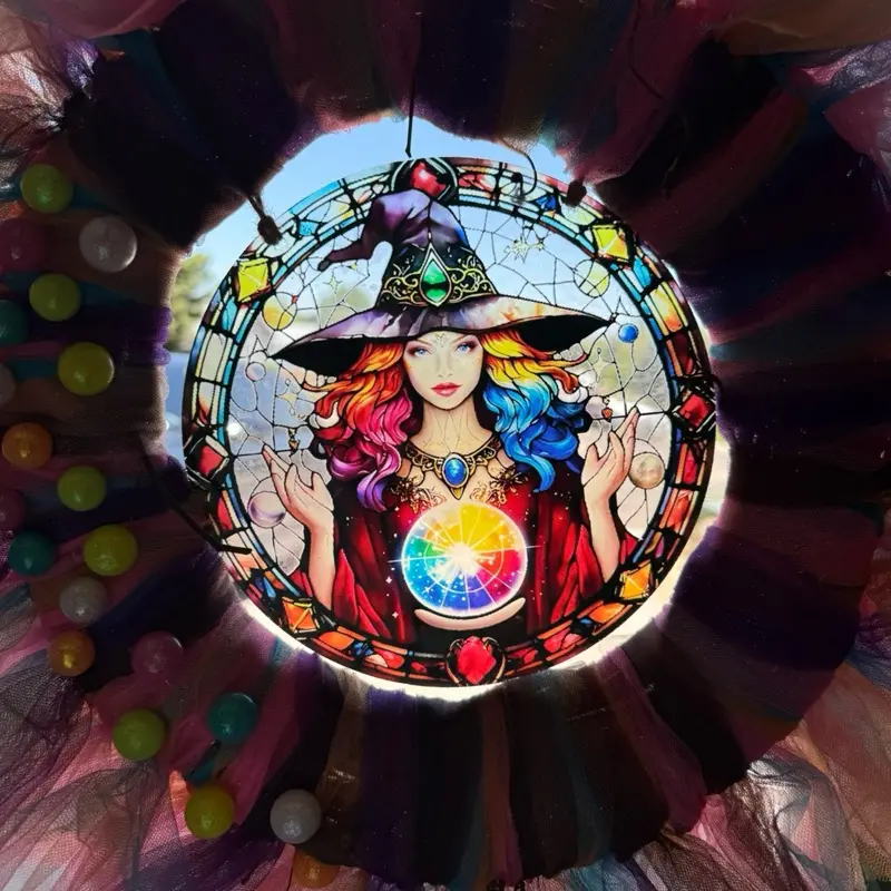 Enchanted Witch’s Bubble Wreath Suncatcher – A Circle of Color, Light & Magic