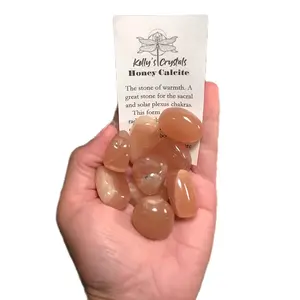Honey Calcite Tumble Stone for Sacral and Solar Plexus Chakras