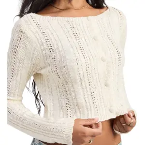 Sweetheart Pointelle Cropped Cardigan