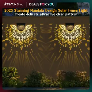 2025 Upgraded 6 Pack Solar Fence Lights with Warm White & 10 RGB Colors 2 Modes, Fence Lights Solar Powered IP65 Waterproof, Deck Yard Garden Outdoor Wall Decor