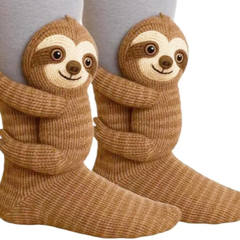 Funny Knitted 3D Socks, Funky Socks, Animal Pattern Design, Winter Warm Thickening, Christmas Gift, Novelty Style, Holiday Present, Socks Set
