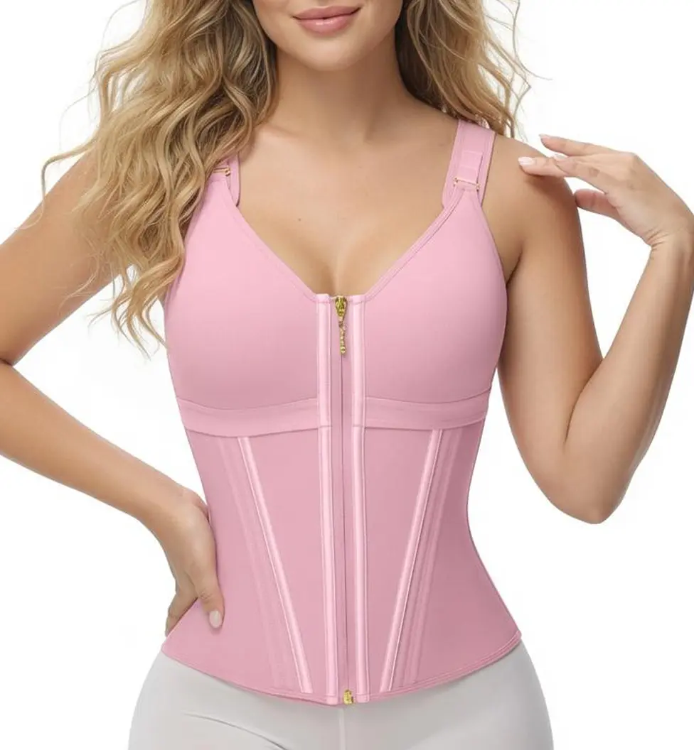 ZGQNBelle Women's Waist Trainer Vest, Open Bust Colombian Faja with V-Neck, Double Compression Tummy Control Shapewear for Plus Size 3XL, Wedding, Waist Trainers, Shaper Waist Trainer, Fantasy