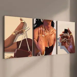 3-Piece Wood Frame Canvas Art Set, Artistic Modern Abstract Art Wall Decor for Living Room & Bedroom, High-Definition Waterproof Prints, Decorative Artwork, Elegant Home Decoration Artwork