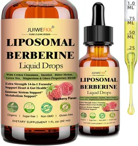 Liposomal Berberine Liquid Drops, 14-in-1 Berberine HCL with Ceylon Cinnamon Chromium Picolinate Magnesium Bitter Melon Milk Thistles | Organic Berberine Complex for Blood Sugar Liver Heart Metabolic