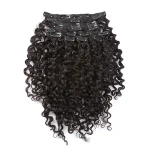 Clip-In Hair Extensions 160G Curly Wave Natural Black