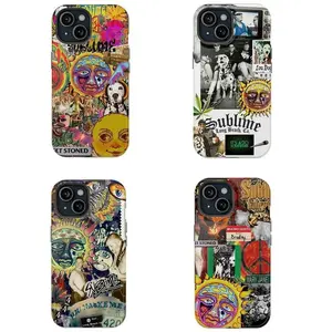 Four ultra-cool hard-shell phone cases with a punk rock beach style, compatible with iPhone 17/16/15/14/13/12/11 Pro Max/Plus and Samsung Galaxy S23FE/22/23/24/25.