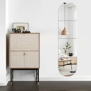 Full Body Length Mirrors for Walls, 12x12" 4pcs Acrylic Plexiglass Mirror Wall-Mounted Stick On Frameless Square Makeup Large Long Mirror Home Workout Gym Hallway Mirror Dorm Floor Tile Self Adhesive