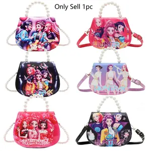 Cartoon  Girls Group Messenger Bag,Cute Children's Coin Purse,Pearl Handle Fashion Crossbody Bag,Girl Stage Design Handbag, Little Girl's Private Wallet,Pearl Shoulder  Crossbody Bag,Tailored Bag For Daughter & Girls.