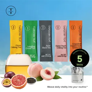 Tapestry Tea Instant Tea Crystals Sampler Pack | Cold Extracted Green, Black & Oolong Tea Powder | Hot & Cold | Sugar-Free Daily Ritual Starter Kit - 5 Sticks iced tea instant tea  daily ritual tea