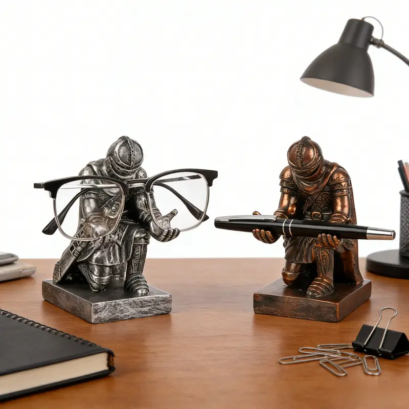 Gentleman Pen Holder - Creative Resin Sunglasses Stand & Knight Sword Display Rack, Office Desk Organizer/Sun Glasses Storage Bracket, Essential Office Desk Accessories, Cool Office Desk Gadgets, Corporate Work Desk Accessories, Office Desk Supplies