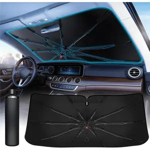 2026 Upgrade Universal Windshield Sun Shade Umbrella - Medium,?Nano Ice- Coating?  Sunshade for Front Windshield, UPF50+ Heat & UV Block, Protect Interior & Keep Cooler, (57" x 32")