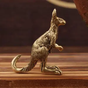 Handmade Vintage Brass Kangaroo Statue, Collectible Figurine, Elegant Desktop Ornament, Perfect Gift for Animal Lovers, Durable Metal Collectible Artwork, Decorative Figurines, Animal Decorations