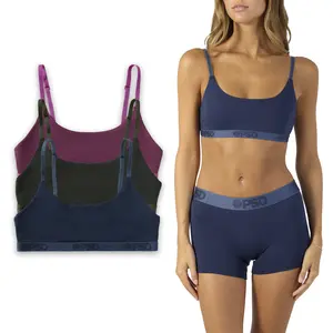 PSD Womens Mood Scoop Bralette 3 Pack Boxed Gift Set - Premium Modal Fabric Bralette with Adjustable Straps, Soft Comfortable and Cute Womenswear