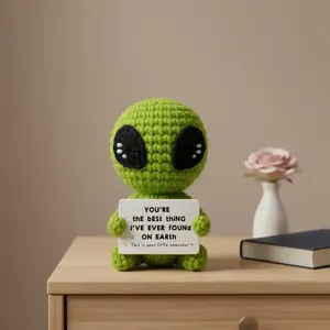 Unique Crochet Alien Gift, Fun Romantic Present for Boyfriend Girlfriend, Anniversary Valentine's Day Birthday Christmas