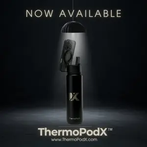 ThermoPodX Bottle with Built-in Magnetic Phone Holder for Hands-Free Use and Stylish Design Tumbler Flasks, Phone Holder