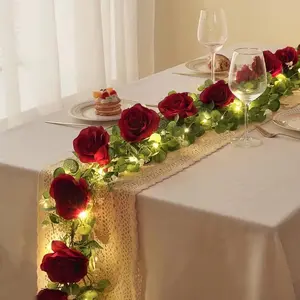 Artificial Rose Wreath Light, 12 Roses Indoor Decor Lamp, Battery Powered Wedding Proposal Anniversary Atmosphere Light, Atmospheric lighting