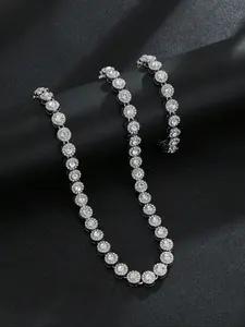 Hiphop Street Style Necklace & Bracelet Set, Elegant Jewelry Set, Couple Matching, Perfect Gift for Birthday, Valentine's Day, Special Occasions