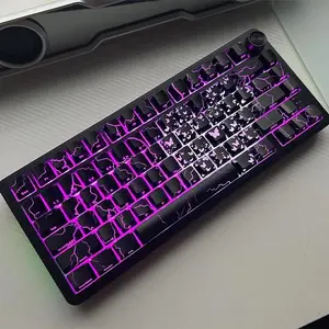 [Keycap Only] FURYCUBE IMD Heart-Shaped Translucent Butterfly Pattern Keycaps, Black White Universal Keycaps Compatible with Magnetic Switch Keyboard Mechanical Keyboards, Stylish Gaming Keyboard Accessories and PC Accessories for Custom Gaming Room Decor