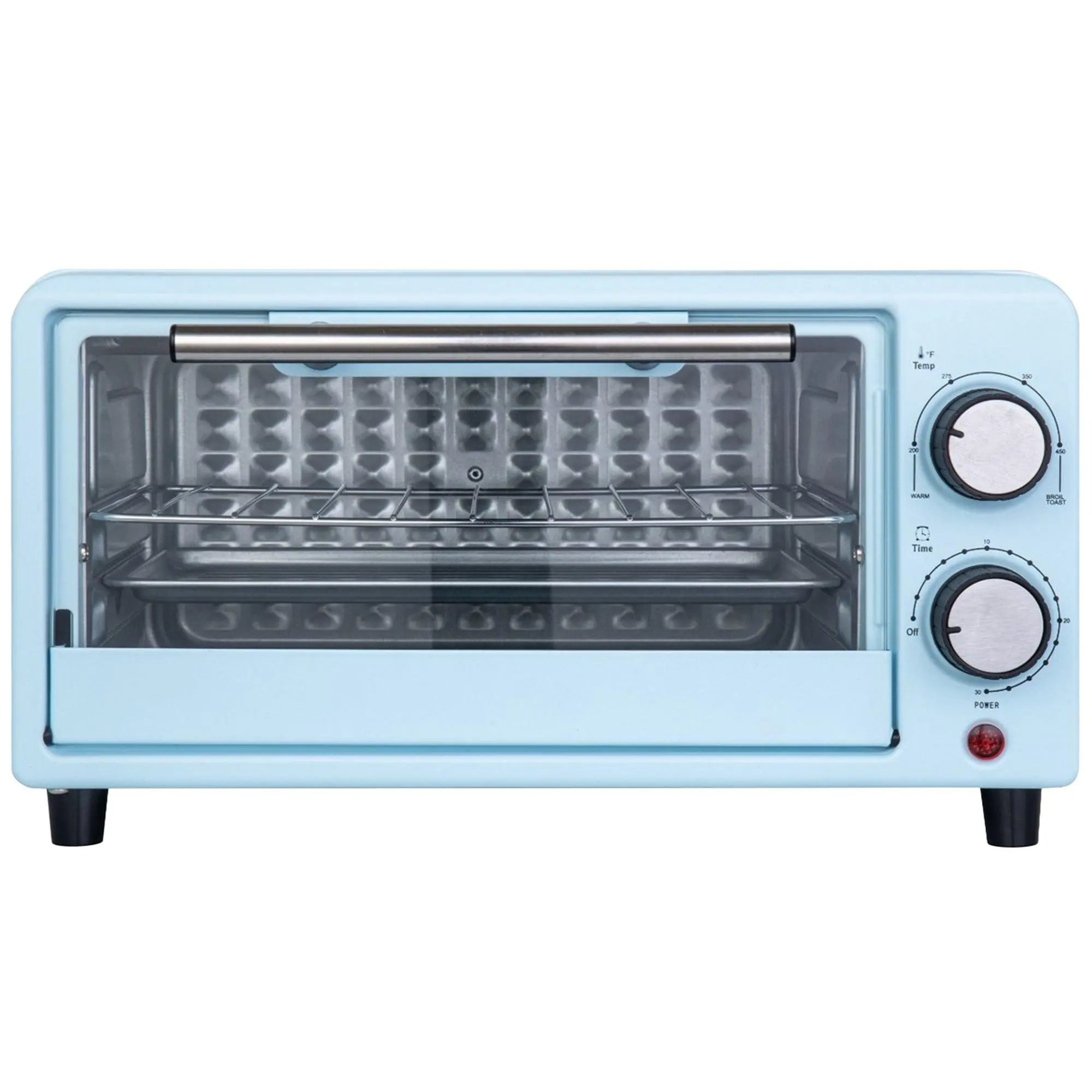 Kitchen Elite Compact Countertop Toaster Oven with Stainless Steel Tray, Blue