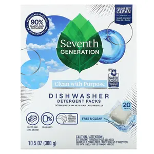 Seventh Generation Dishwasher Detergent Packs, Free & Clear, 20 Packs, 10.5 oz (300 g)