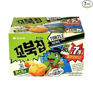 Orion Turtle Chip, Sweet Corn Flavor Family Pack 7pk 1 case