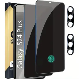 [2+2 Pack] Compatible with Samsung Galaxy S26/S26 Plus/S26 Ultra, Privacy Screen Protector Compatible with Galaxy S24 Plus with Camera Lens Protector, Shock Resistant, Easy Installation, 3D Curved Edge, Edge-to-Edge.....