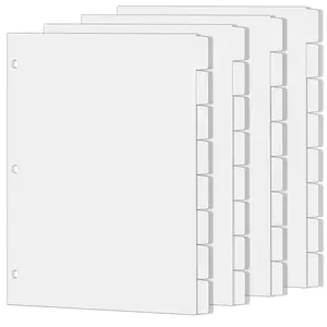 Spring Semester Binder Tabs Dividers for 3-Ring Binders, Letter Size Blank Writing Pages, 8 Large Labels, School Office Home Organization Use, Paper