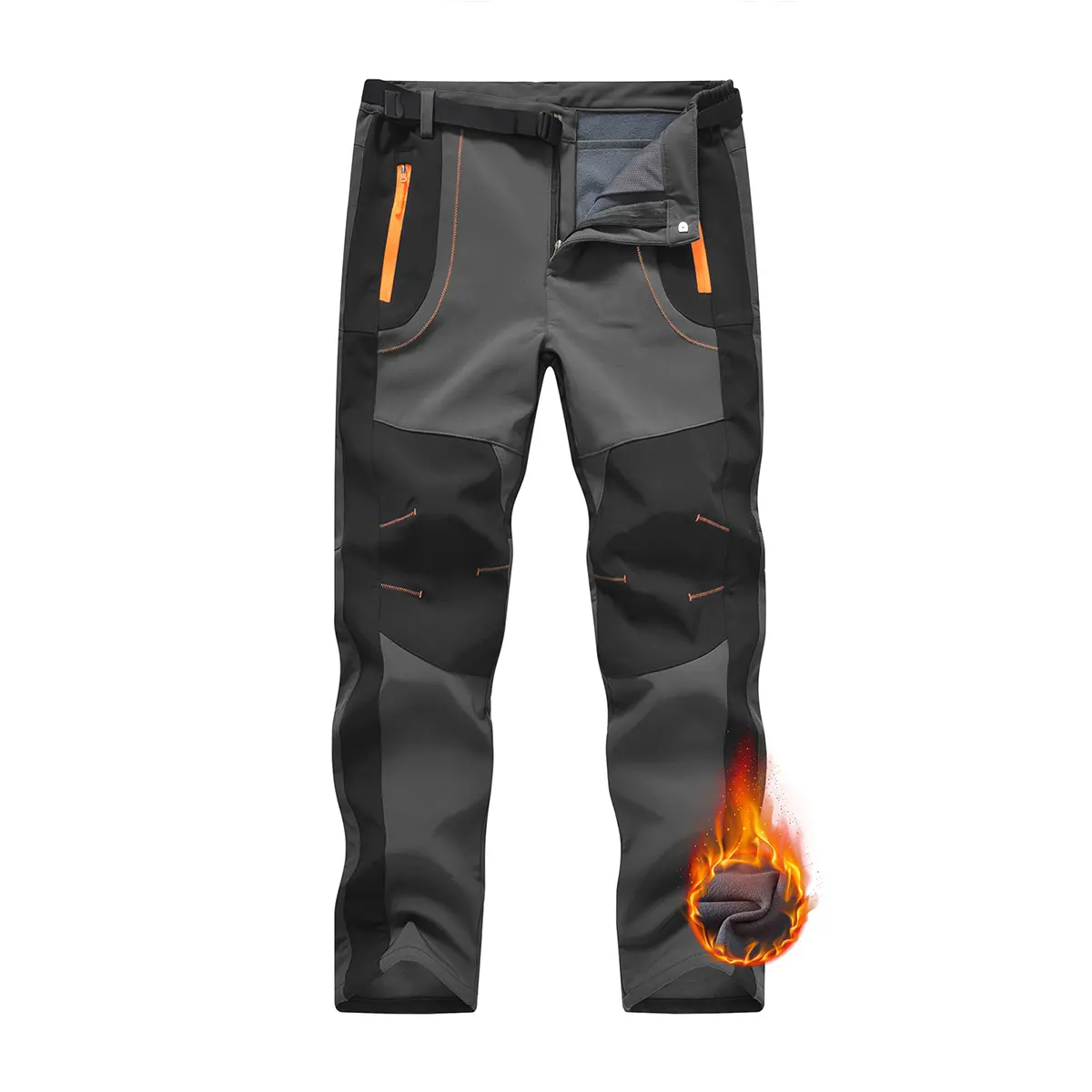 【Creator's Pick】YSENTO Men's Snow Ski Pants S-4XL Plus Size Waterproof Fleece Lined Joggers with Belt, Winter Outdoor Work Trousers High Rise  for Hiking Camping Ice Fishing