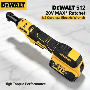 DEWALT 512 20V Cordless Ratchet: 1/2" Drive, 95 N·m Torque, Variable Speed. Perfect For Auto Repairs, Tight Engine Bays, Tire Changes & Undercarriage Work.