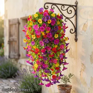Artificial Flower Hanging Vine for Outdoor Decor, UV Resistant Fake Wisteria, Wedding Garden Patio Ceiling Decoration, All Seasons