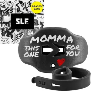 Football Mouth Guard - Lip/Mouthguard with Helmet Strap - Lip/Teeth Protector Mouthpiece - No Boil - for Youth/Adults, Maximum Air Flow, for All Sports - Momma This One for You