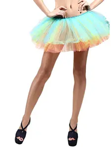 Rainbow - 5 Layer Tutu Skirt for Running, Dress-Up, Costumes