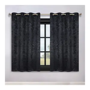 Superior Modern Leaves Blackout Curtain Panel Set, 52X72