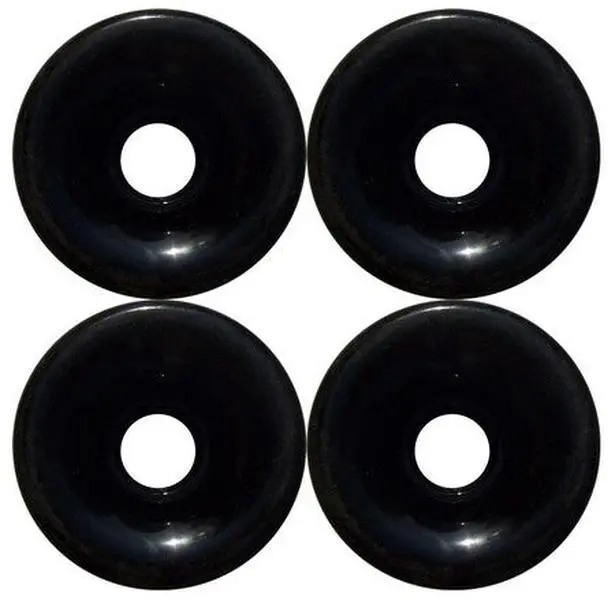 Blank Longboard Wheels 4 pack - 76mm Solid Black