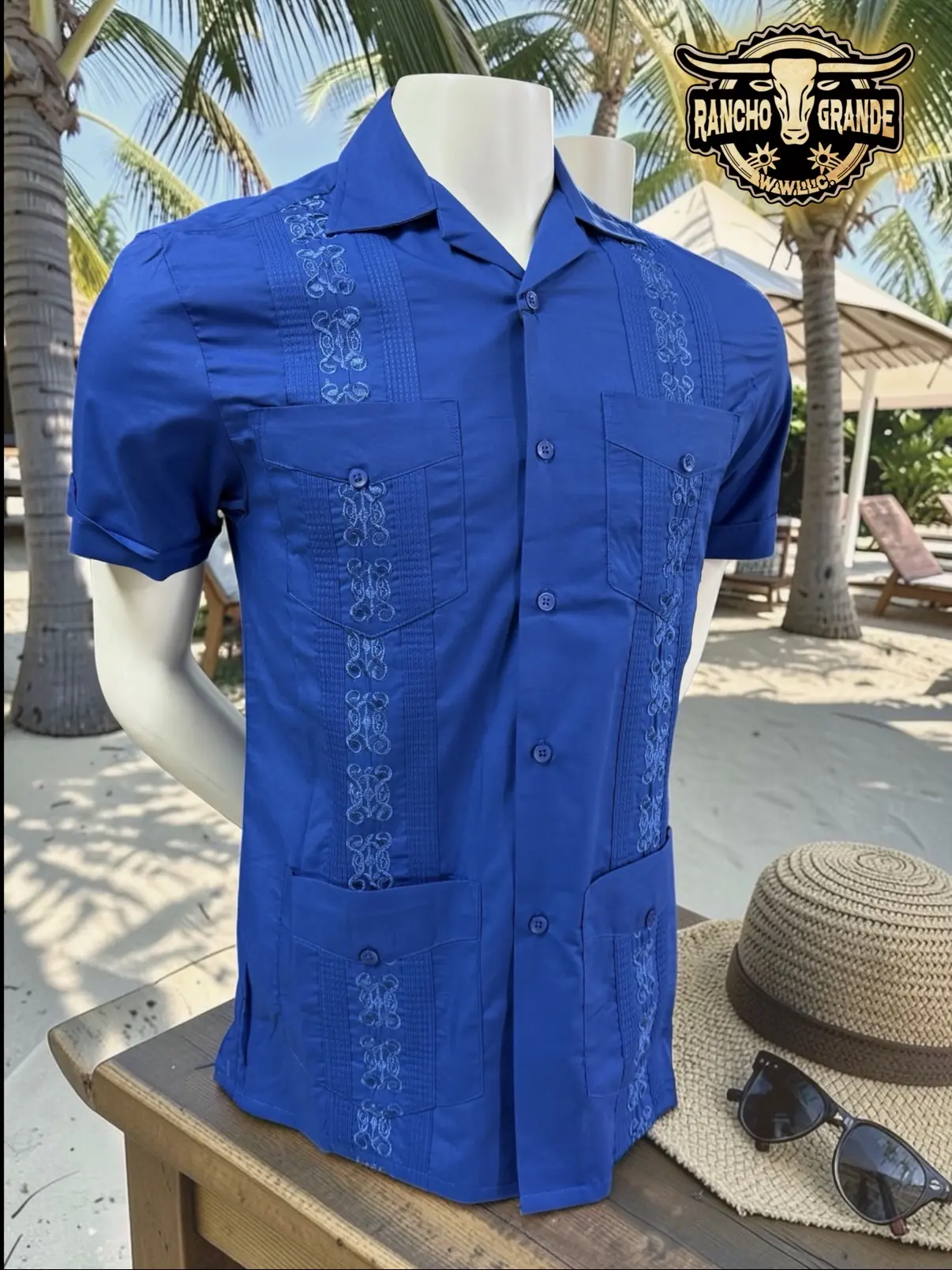 Mens Guayabera Short Sleeve Cuban Style