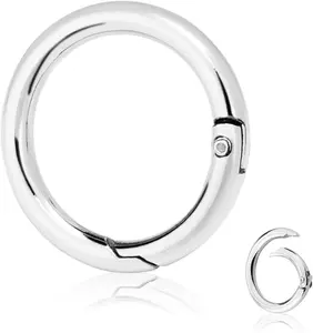 Metal Spring O Rings Clip Keychain, round Carabiner Clips Keyrings Snap Hook Buckle, Purse Shoulder Bag Chain Rings CooBigo
