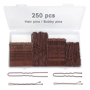 250 Pcs Hair Pins Bobby Pins Blonde Hair with Storage Box, Wavy Bobby Pins 2inch 2.4inch, U Shaped Hair Pins 2inch 2.8inch, Suitable for All Hair Types, Hair Clips Hair Pin for Women and Girls,summerwins
