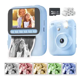 Children Camera with Printer, High Definition Instant Printing Digital Camera, Includes 3 Rolls Photo Paper, Perfect Gift for Kids Holidays