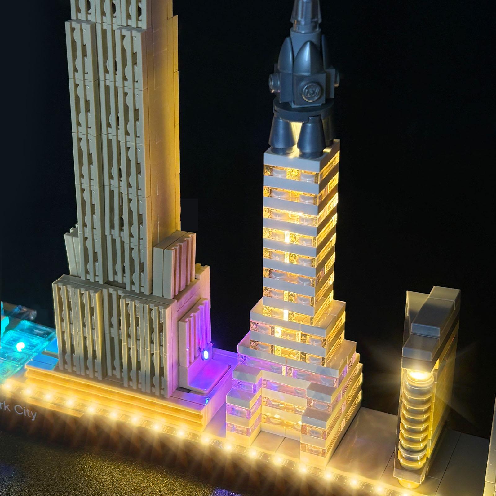 LYBMTWF LED Lighting Kit for LEGO 21028 New York City Building Block Model Lighting— Crafted from Safe ABS and Copper Materials; Easy to Install; The Perfect Gift for Birthdays, Holidays, and Christmas (Model Not Included)