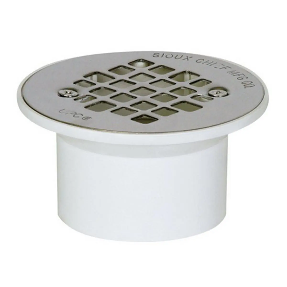 Sioux Chief Plumbing Drain, Durable PVC Construction for Outdoor, Water Sports, and Boating, Model 840-2PPK, Floor Drain