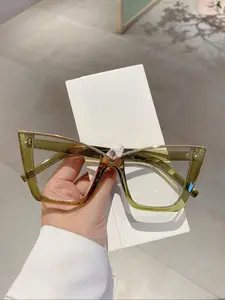 Anti-blue Light Lens Eyeglasses for Everyday Use, Anti Bluelight Glasses, Cat Eye Frame Fashion Eyeglasses for Women & Men, Fashion Eyeglasses for Party, Daily Decor, Lightweight Eyewear, Trendy Casual Eyeglasses