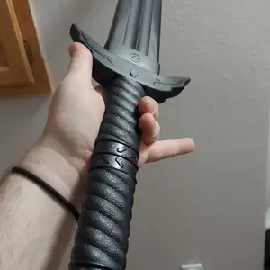 Martial Arts Polypropylene Sword - Training Equipment – Black Polypropylene Blade, Round Handle with Spiral, Self Defense, Training, Safe, Easy, Fun, Cosplay, Martial Arts