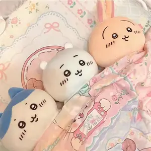 Cute Chiikawa Round‑Head Plush Toy Set, 3‑Styles Usagi‑Hachiware‑Chiikawa Chubby Stuffed Dolls, Kawaii Japanese‑IP Pillow‑Style Animal Plush