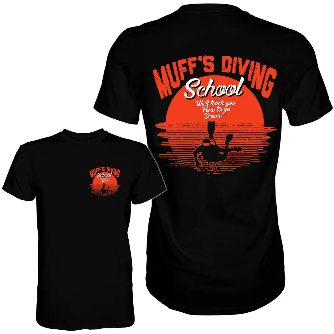 Unisex Muff Dive Graphic T-Shirt - 100% Cotton Funny Scuba Diving Parody Sports Top, Menswear Novelty Joke Gift, Low Iron, Cold Wash Care, S, Crew Neck
