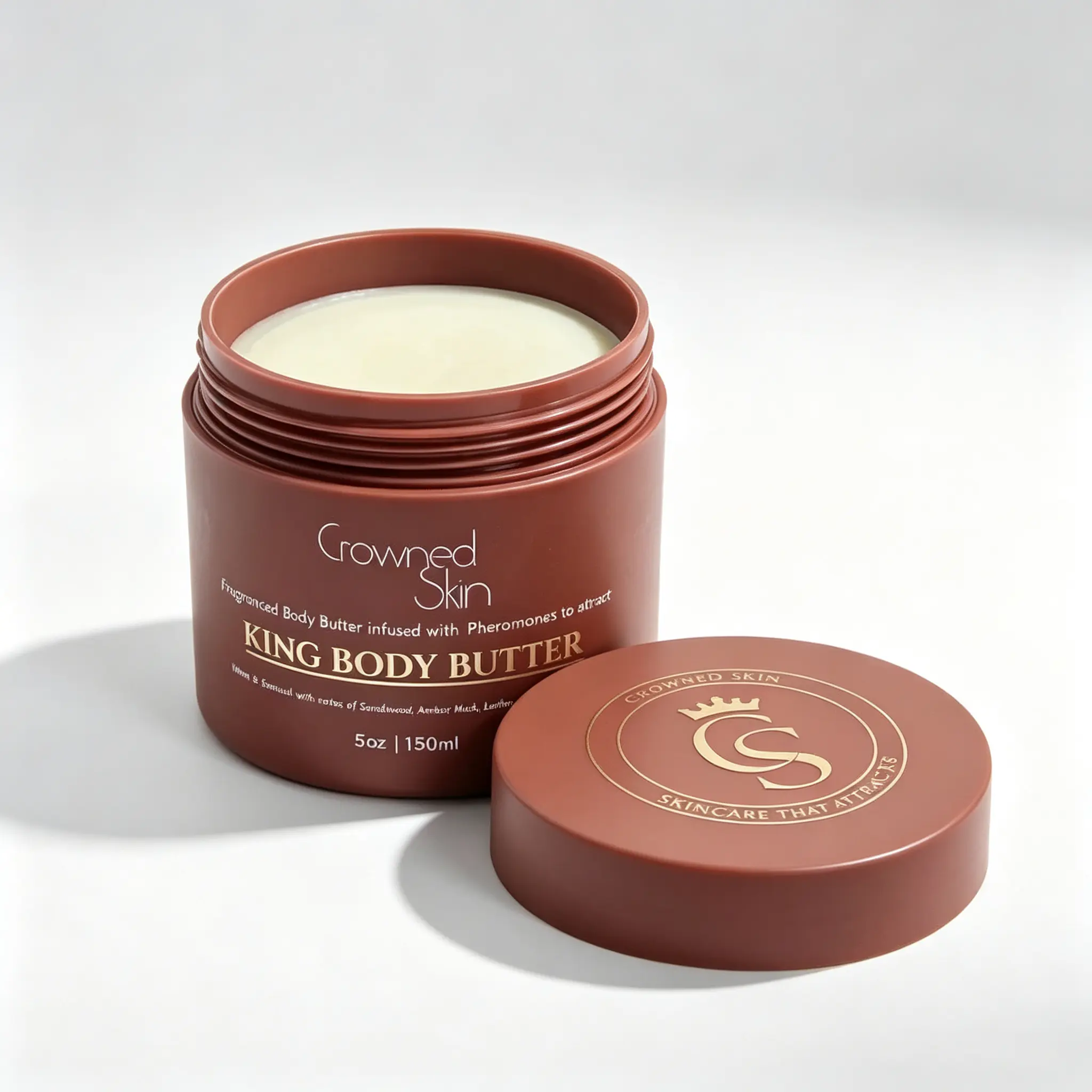 Crowned Skin King Cologne Body Butter -Warm & Sensual Scent, Sandalwood & LeatherOrganic Shea & Mango Butters, MoisturizingFormula,All-Day Fragrance