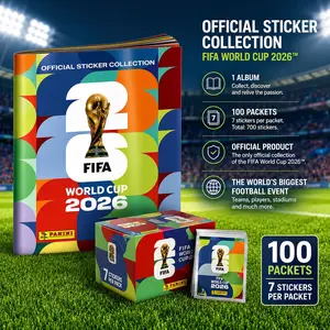The Panini FIFA World Cup 2026 official sticker collection - 1 Box of 25/50/100 Packets and a soft cover album 2026