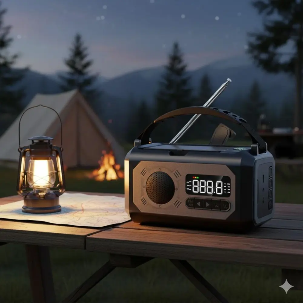 12000mAh Solar Crank Emergency Radio with AM/FM/NOAA Weather Alert, Power Bank, Bright LED Flashlight & SOS, Portable Survival Gear for Camping, Power Outage, Emergency Preparedness