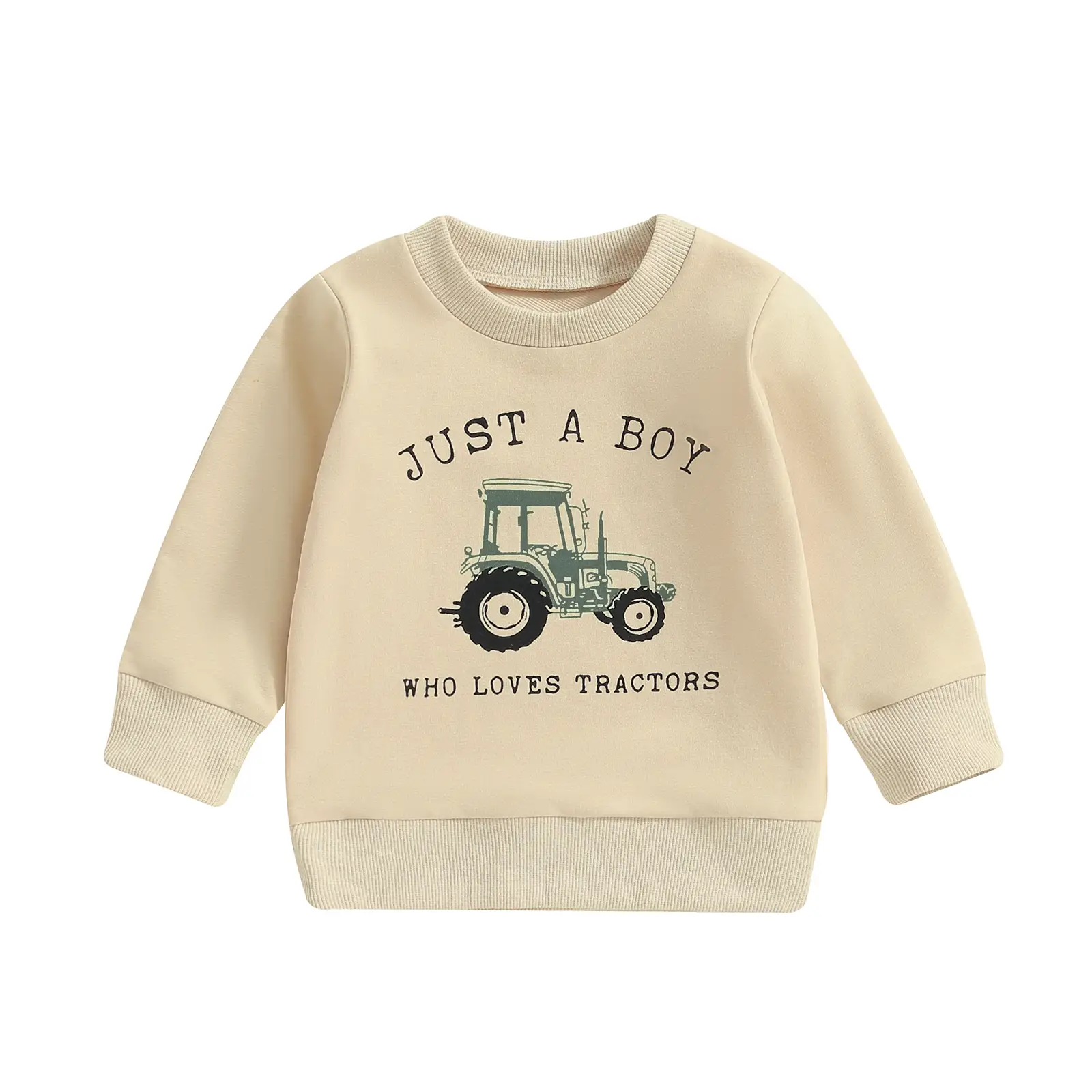 Canrulo Kid Toddler Boys Tractor Print Jumper Long Sleeve Sweatshirt Pullover Top Spring Fall Outfit Clothes