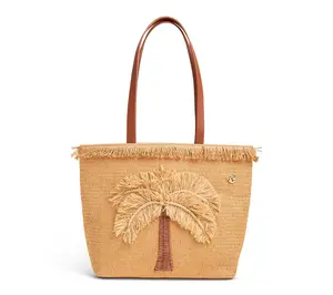 Spartina 449 Straw Fringe Day Tote Flagler Resort Palm