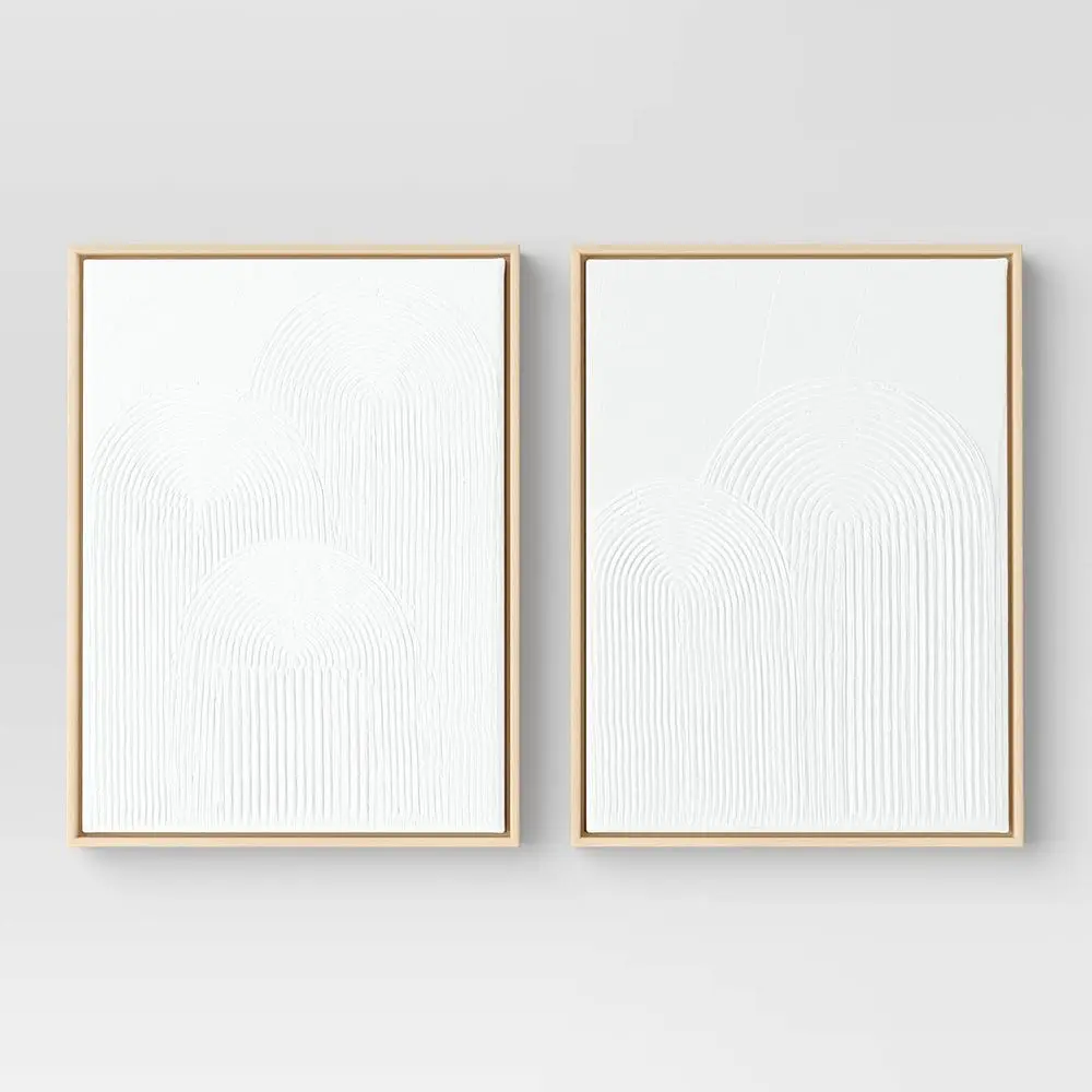 (Set of 2) 12" x 16" Rainbow Arches Framed Embellished Canvas Set - Threshold